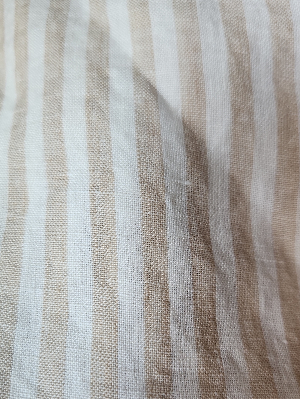 Quince European Linen Latte White Stripe Standard Sham Set Of 2  Pillowcase